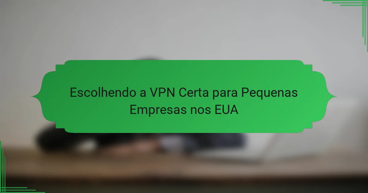 Escolhendo a VPN Certa para Pequenas Empresas nos EUA