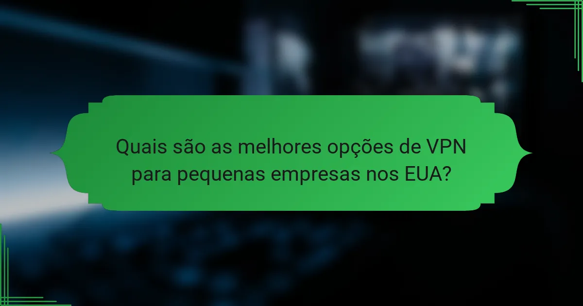 Quais são as melhores opções de VPN para pequenas empresas nos EUA?