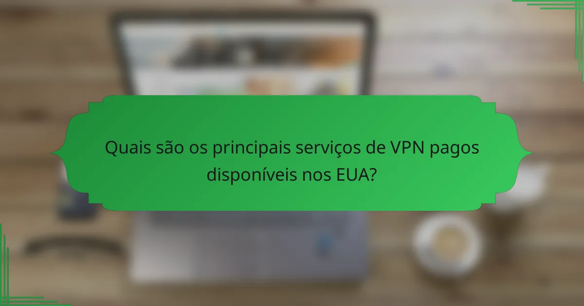 Quais são os principais serviços de VPN pagos disponíveis nos EUA?
